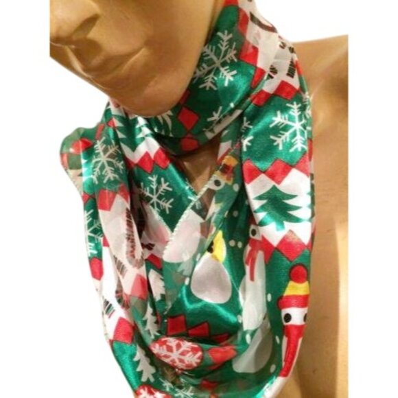 Vintage Christmas Snowman Polyester Scarf - Picture 4 of 7